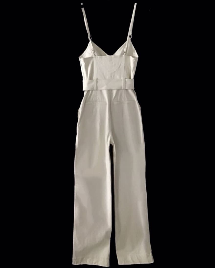 ALC Mila Stretch Cream Linen Jumpsuit - Image 3