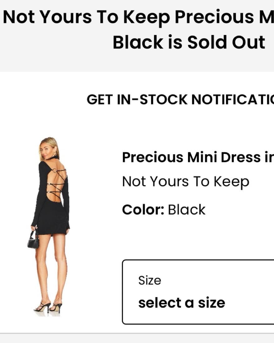 Revolve Open Back Black Mini Dress - Image 3
