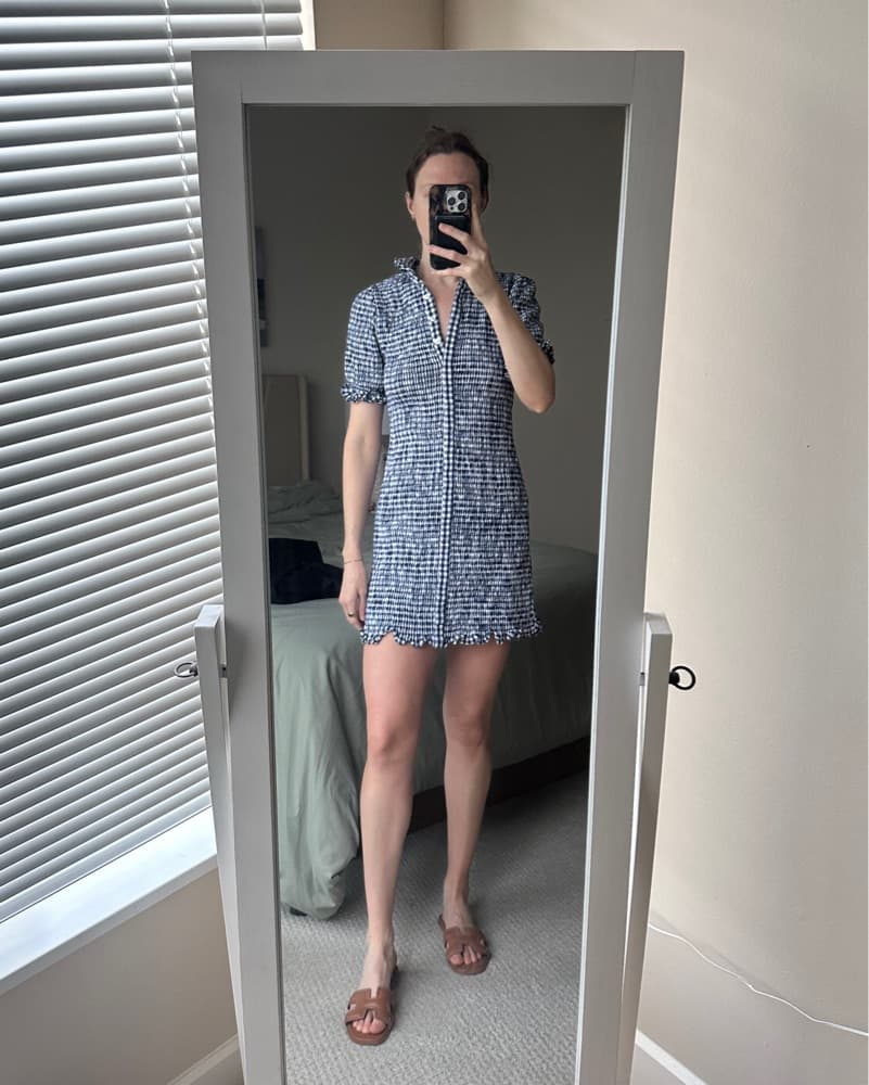 Gingham Check Puff Sleeve Mini Dress - Image 2