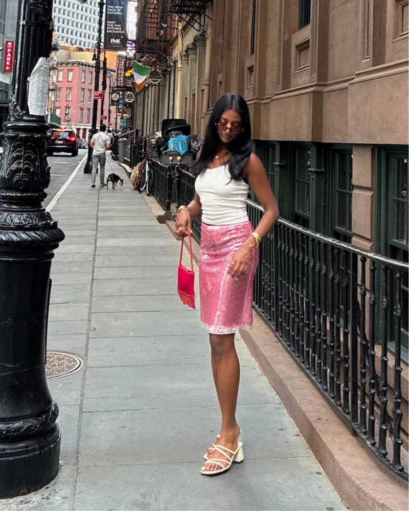 handover pink sequin skirt - Image 1