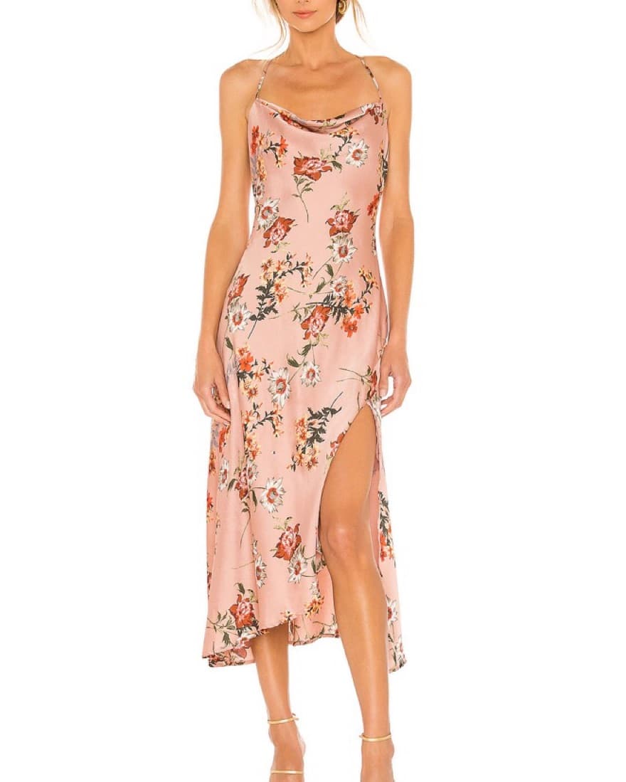 ASTR The Label Gaia Midi Dress Rose Gold - Image 1