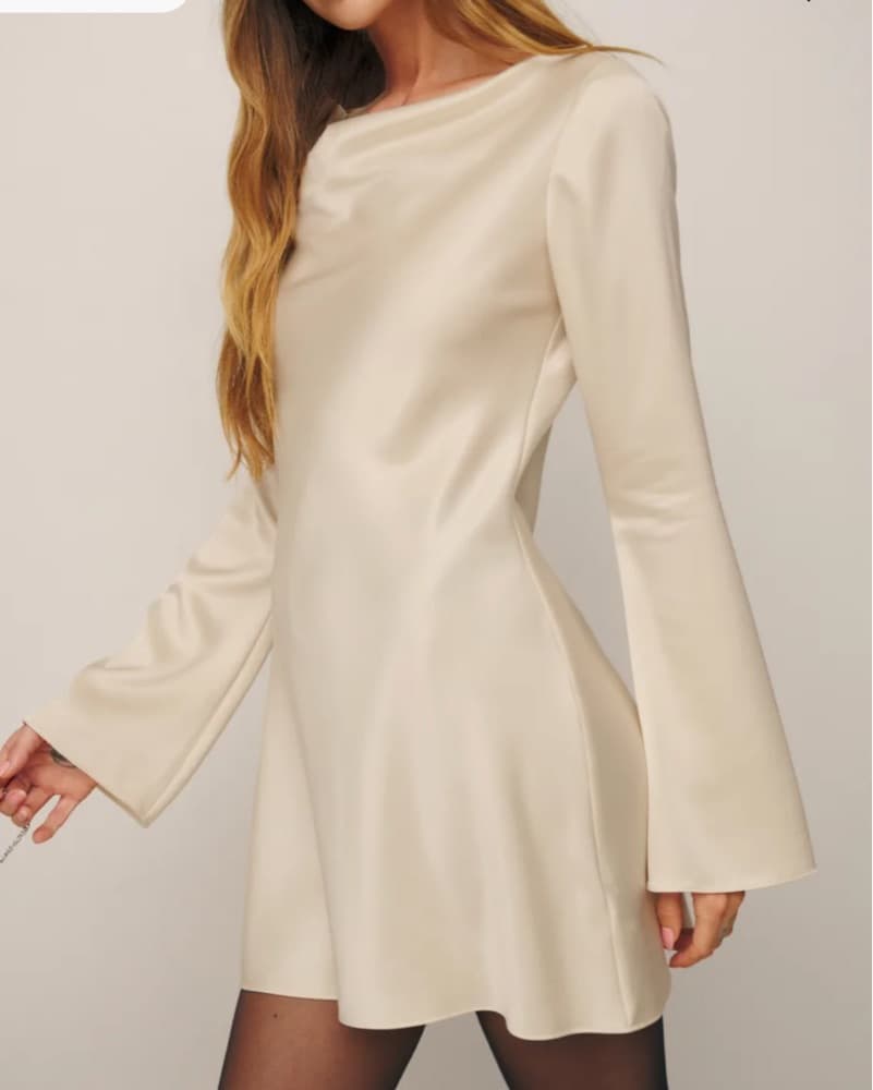 Reformation Pike Satin Dress - Image 3