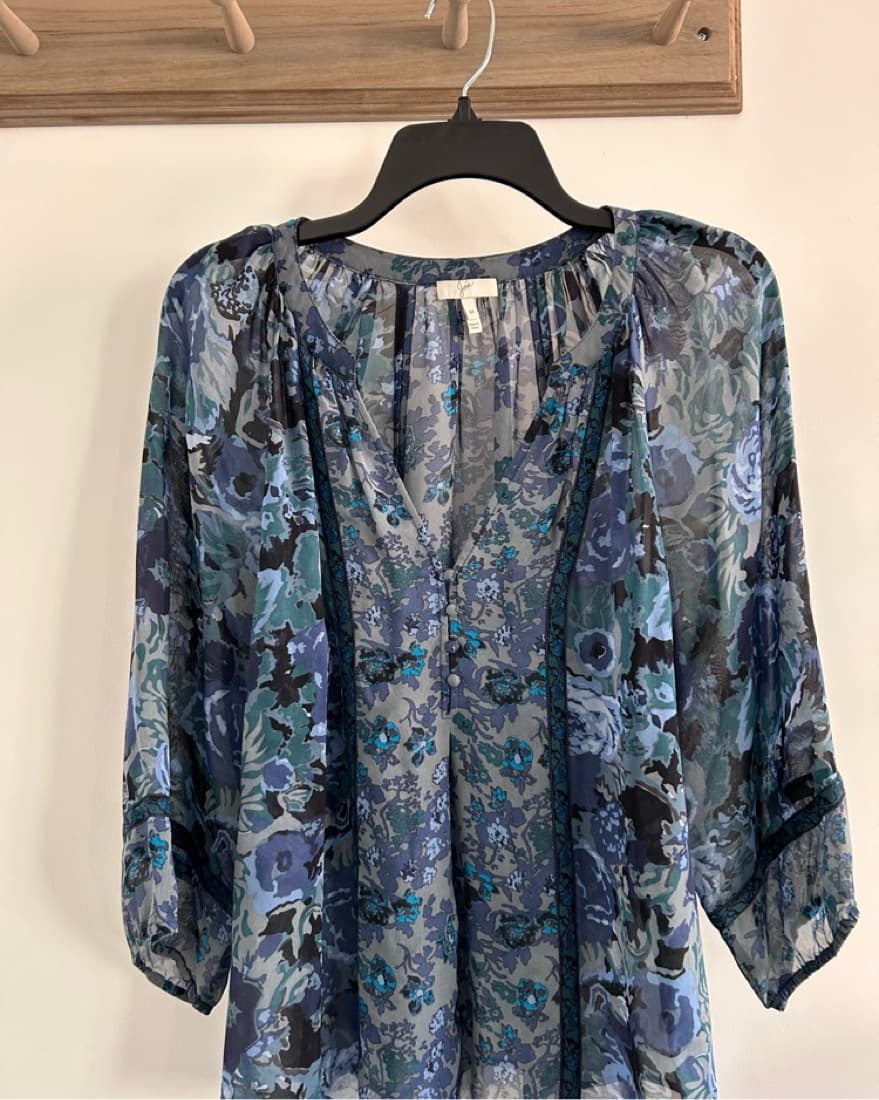 Sheer Jewel Tone Blouse From Joie - Image 2
