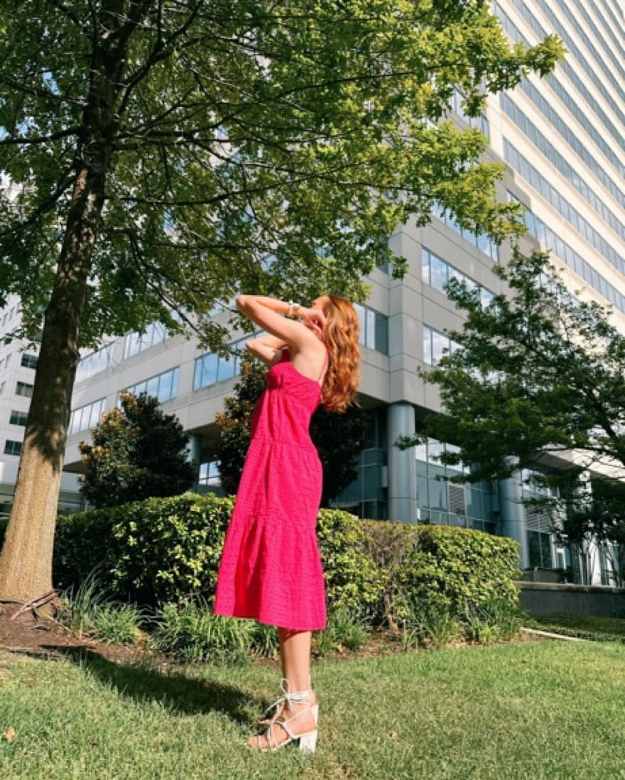 Pink Eyelet Maxi Dress - Image 2