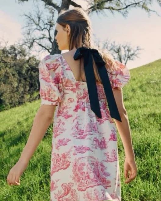 Laura Ashely UO Pink Toile Mini Dress - Image 3