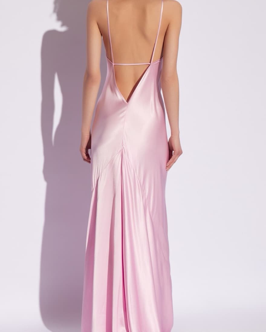 Victoria Beckham Cami Pink Satin Gown - Image 5