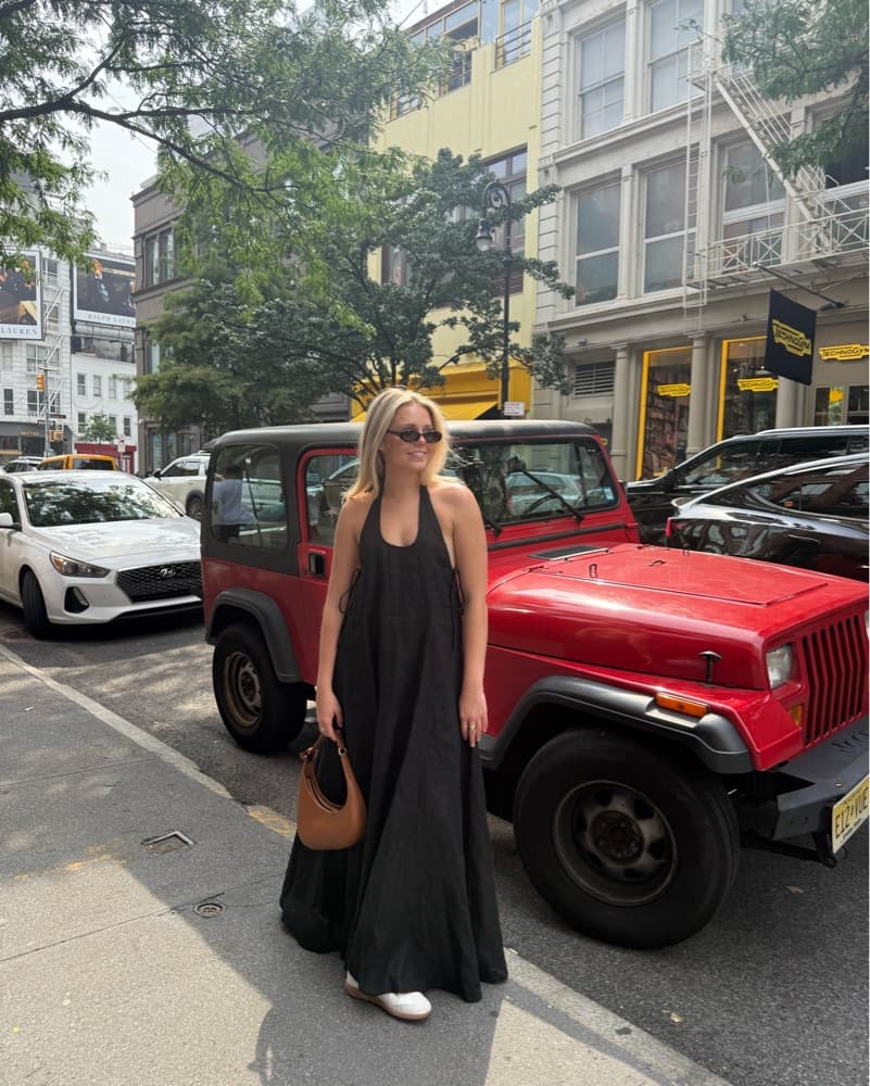 DISSH Abby Halter Linen Black Maxi Dress - Image 1