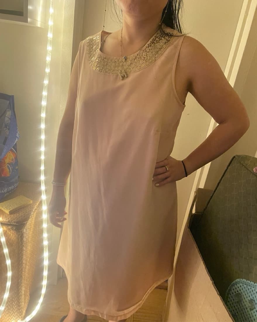 French Connection Dress, Beige - Image 4
