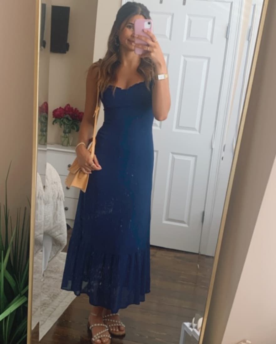 Reformation Navy Blue Midi Dress - Image 2