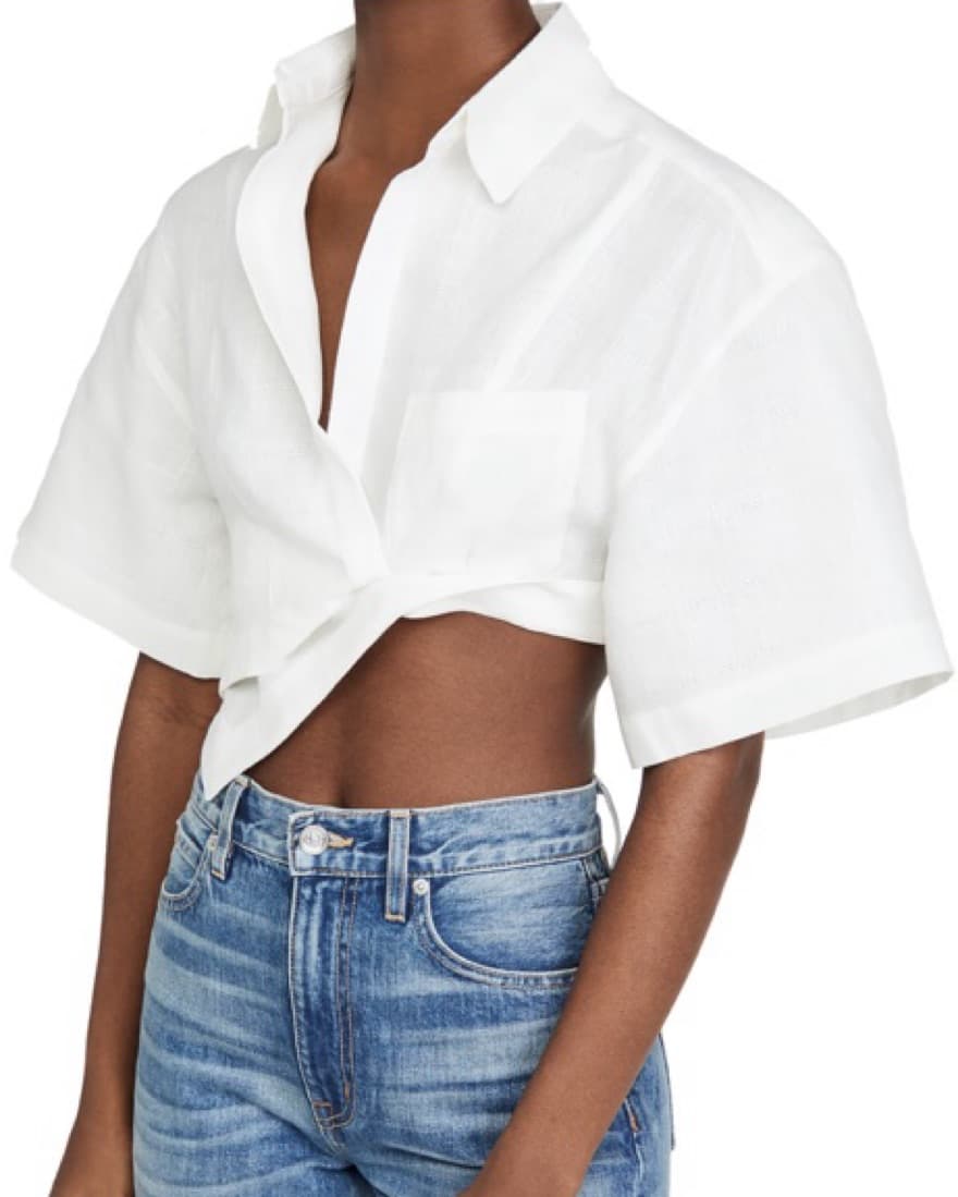 Jacquemus Capri Cropped Shirt in Linen - Image 3