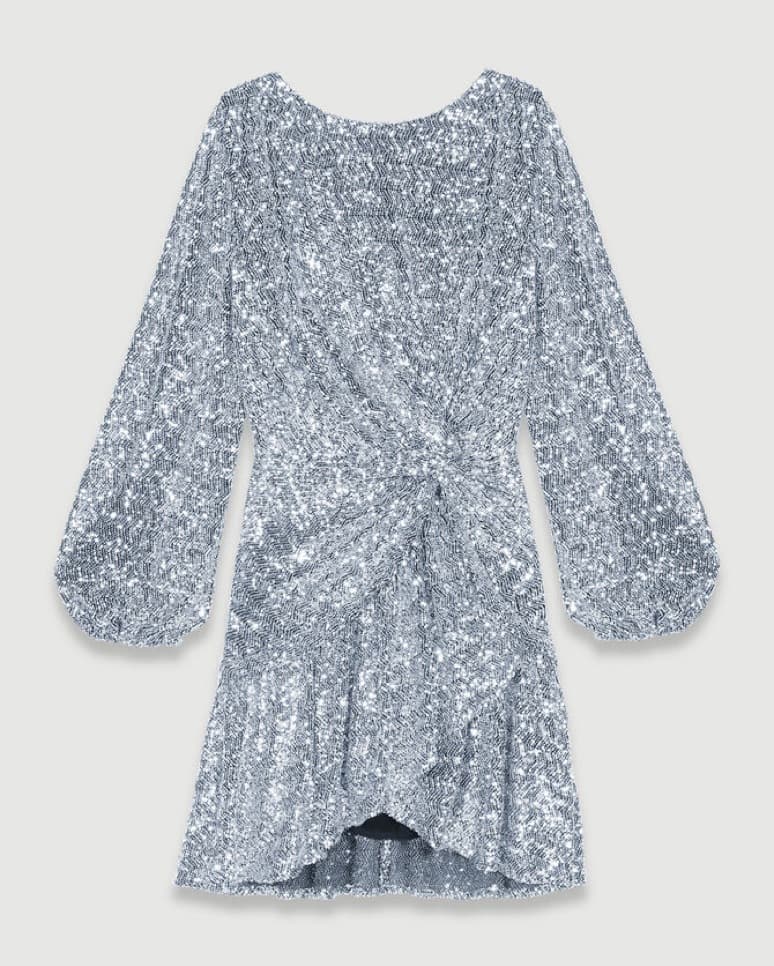 MAJE Sequin Silver Dress - Image 1