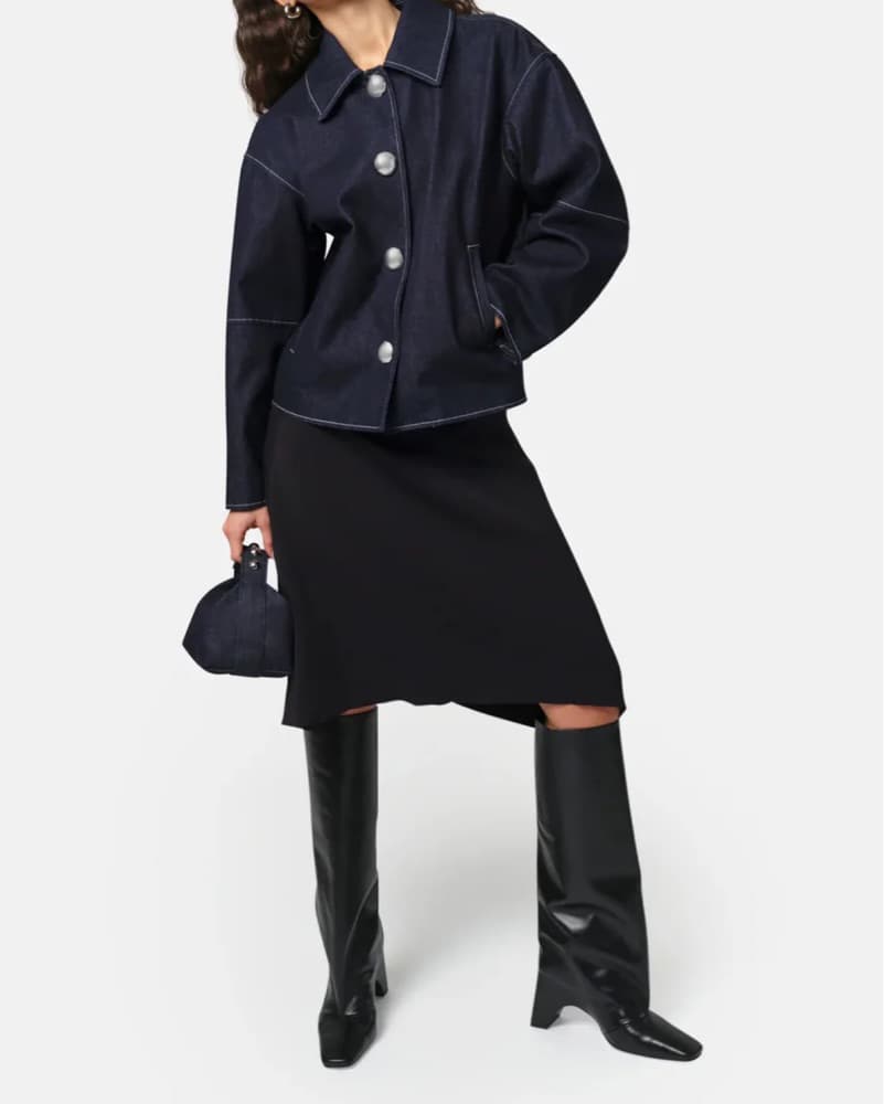 Apparis Indio Raw Denim Cropped Jacket - Image 2