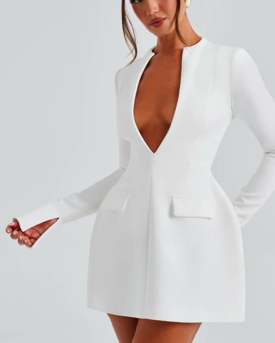 Greta Mini Dress - Ivory - Image 3