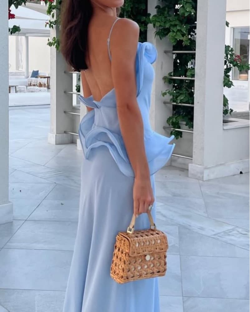 Selezza Chiffon Maxi In Blue  - Image 5