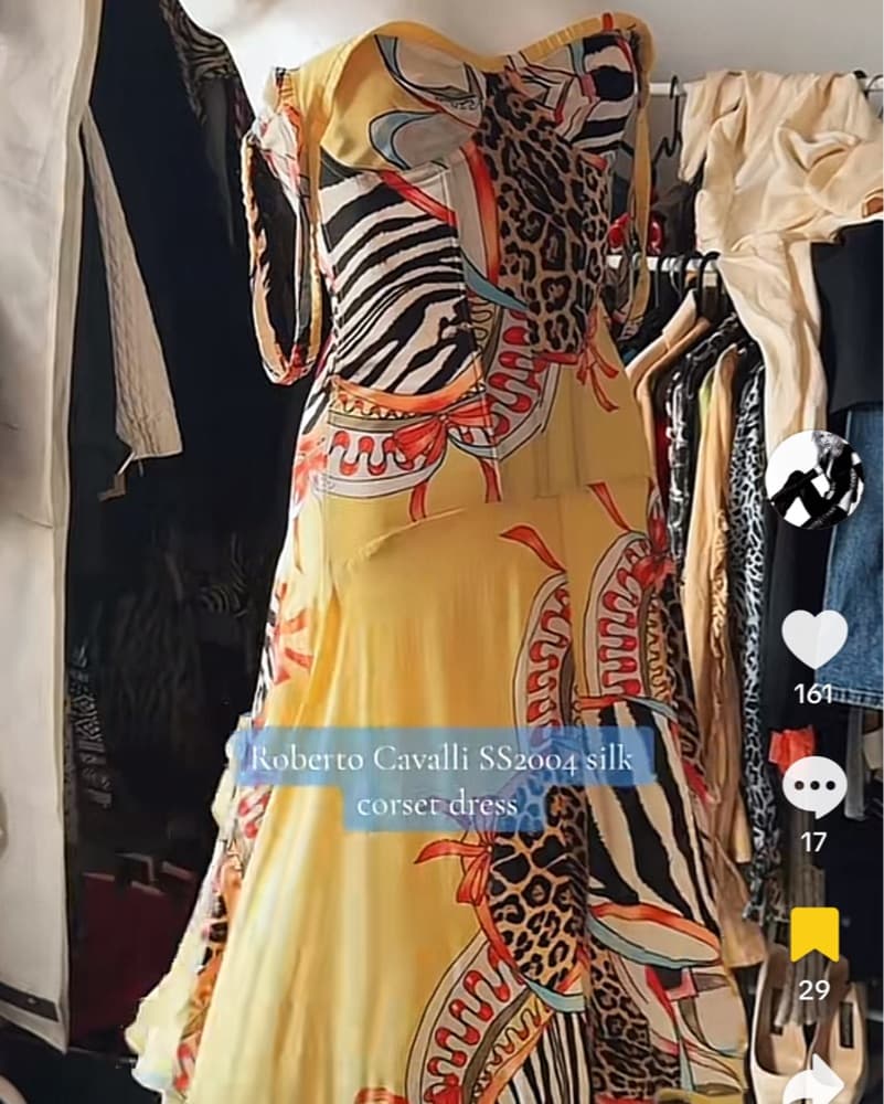 Roberto Cavalli 2004 Yellow Corset Dress - Image 5