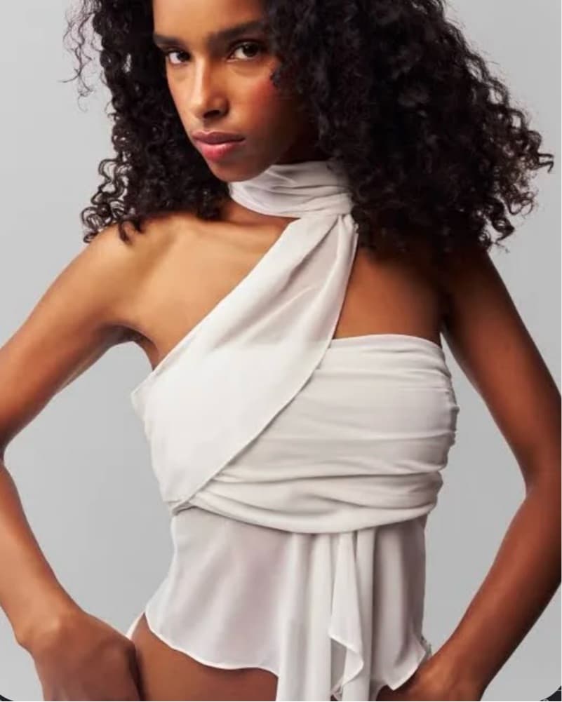Danielle Guizo White Wrap Top - Image 2