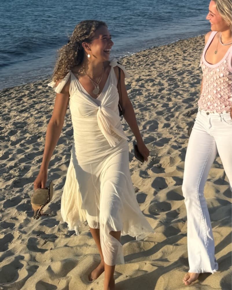 Hand Made Flow White Midi Dress - Image 3