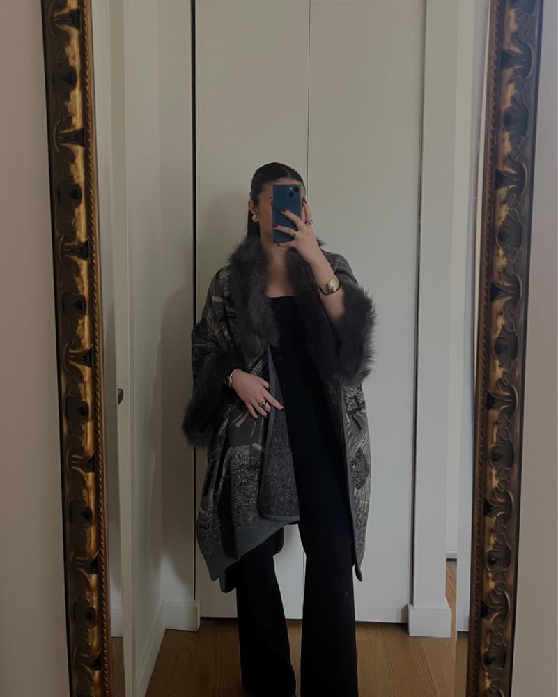 Vintage Fur Poncho - Image 2