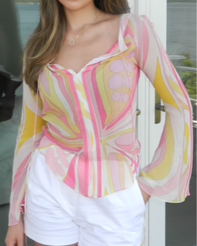 Emilio Pucci Printed Scoop Neck Blouse - Image 1