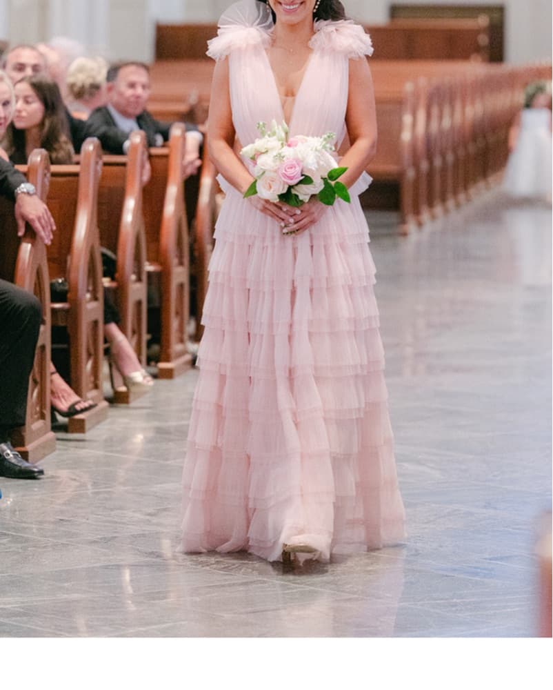 Ethereal Blush Tiered Tulle Gown - Image 3
