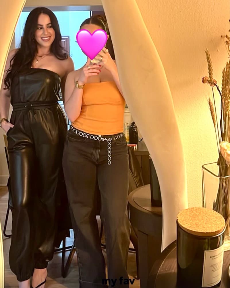 Faux Leather Strapless Cargo Jumpsuit - Image 2