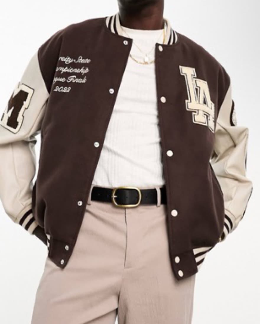ASOS oversized varsity jacket (unisex) - Image 1