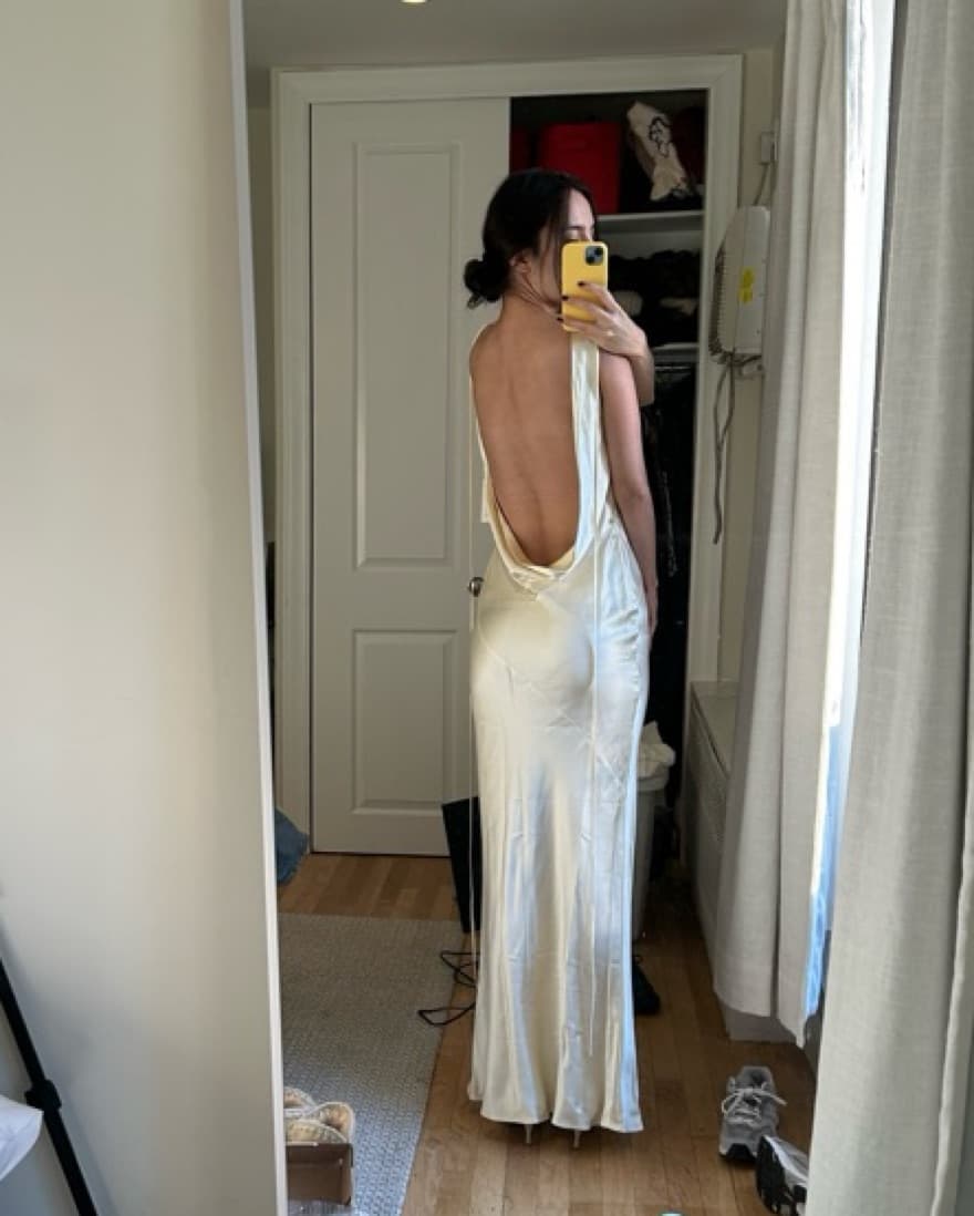 Mirror Palais Satin Cowl Neck Dress - Image 2