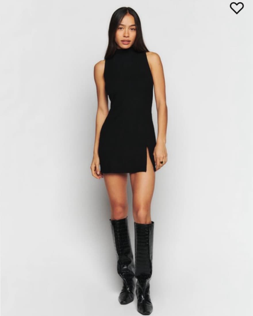 Reformation Black Mini Dress - Image 3