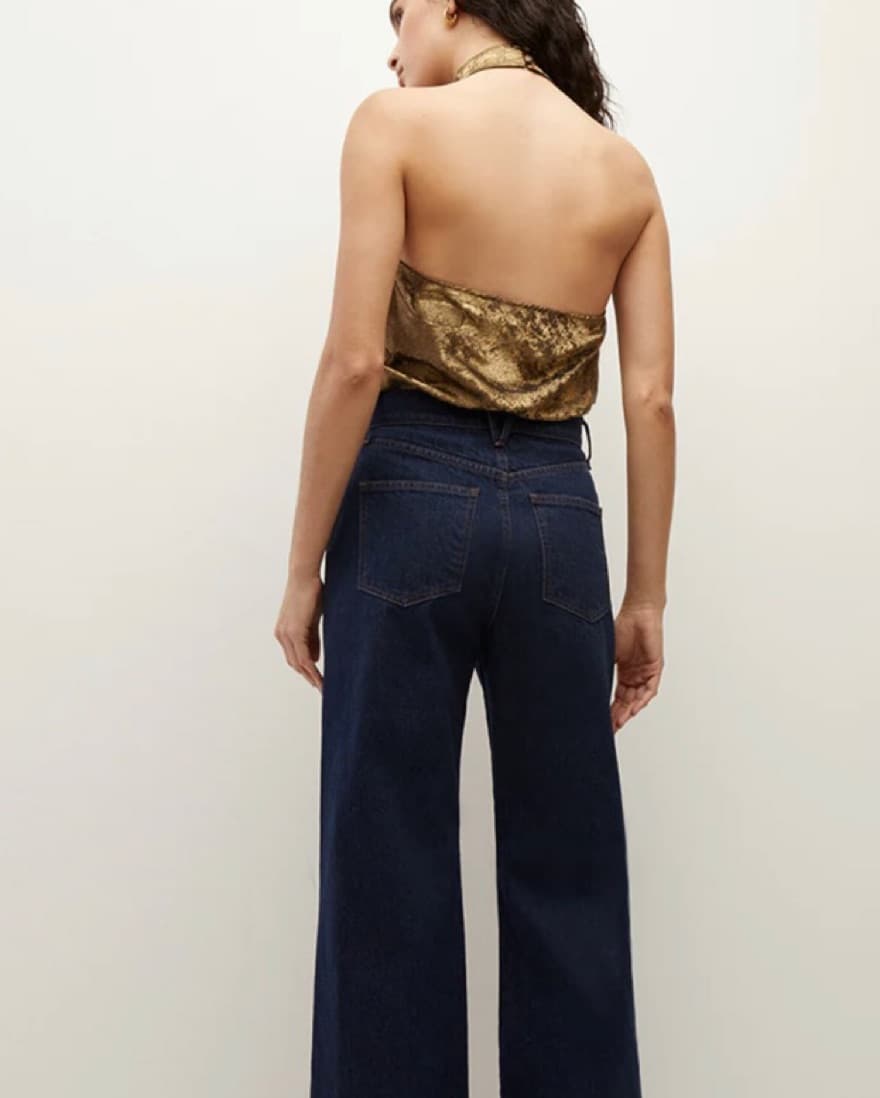Veronica Beard Brass Draped Halter Top  - Image 3