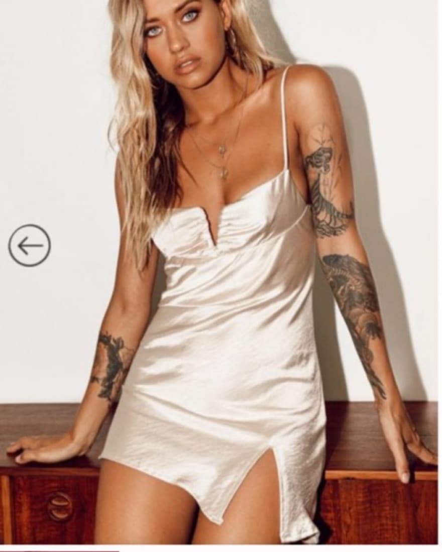Princes polly Champagne Mini Dress - Image 1