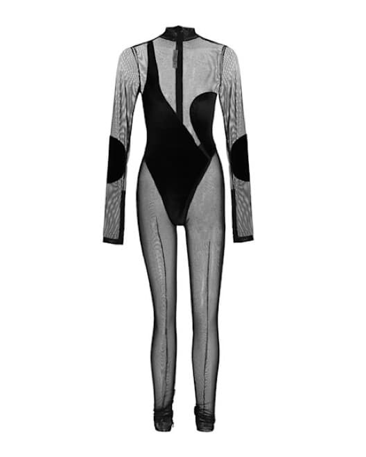 LaQuan Smith Black Velvet Catsuit - Image 4