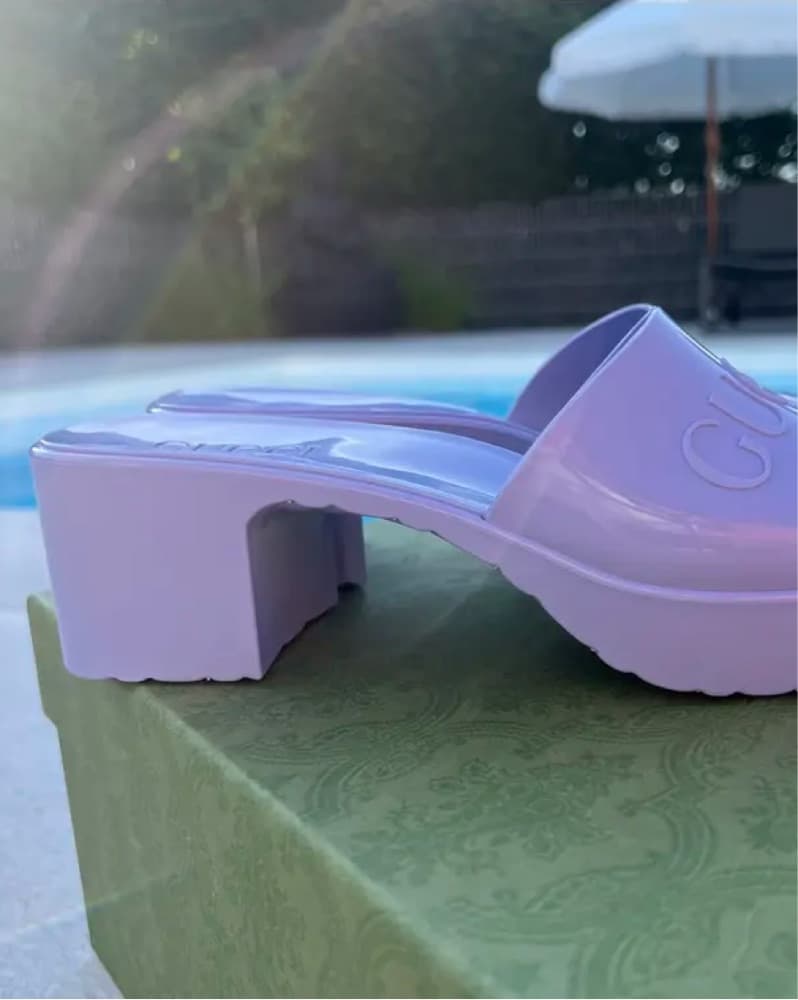 Gucci Size 6.5 Purple Rubber Platform  - Image 4