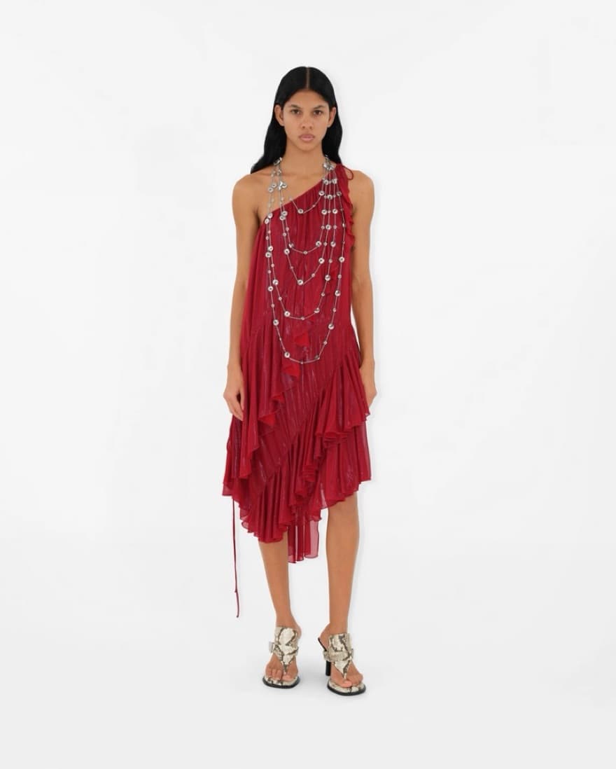 Burberry Ruffle-Detail Midi Dress - Image 4