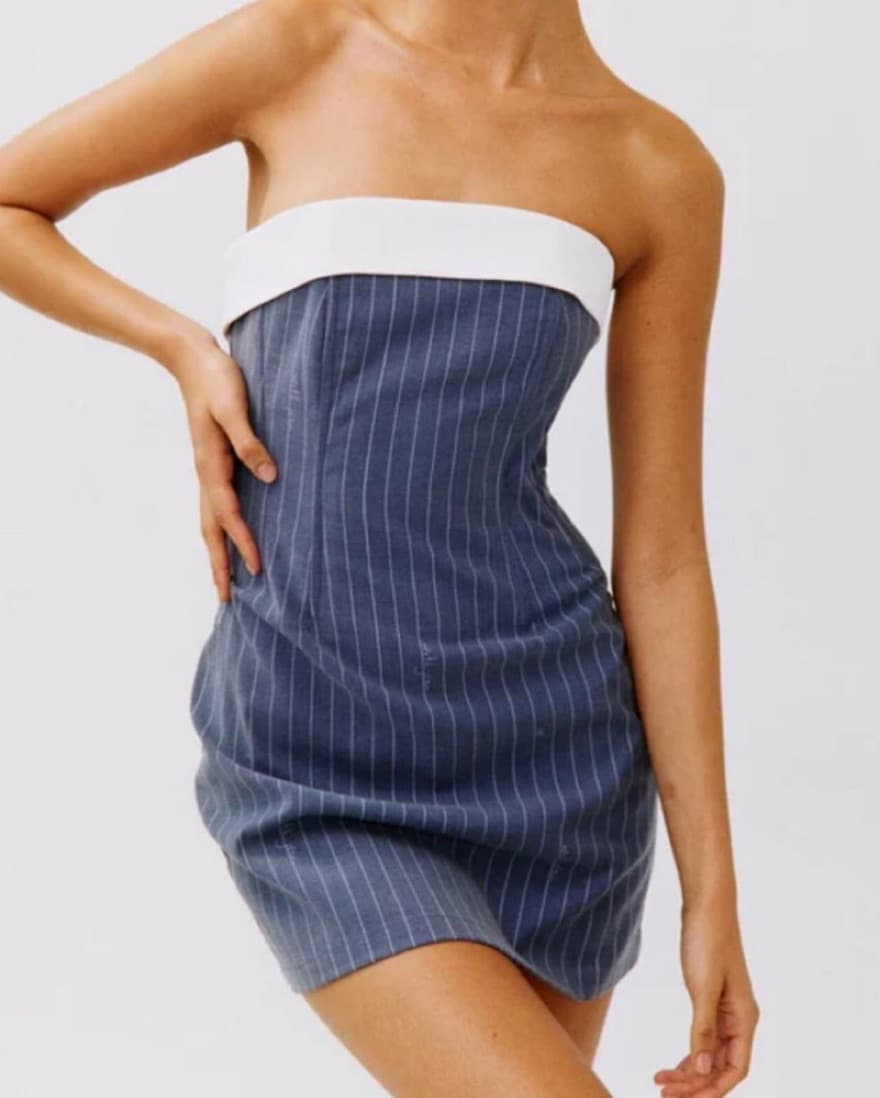 With Jéan Women's Blue and White Dress - Image 1