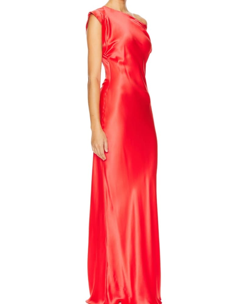 Amanda Uprichard Red Satin Formal Dress - Image 4