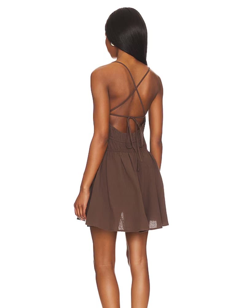 Tahlia Mini Dress in Chocolate - Image 3
