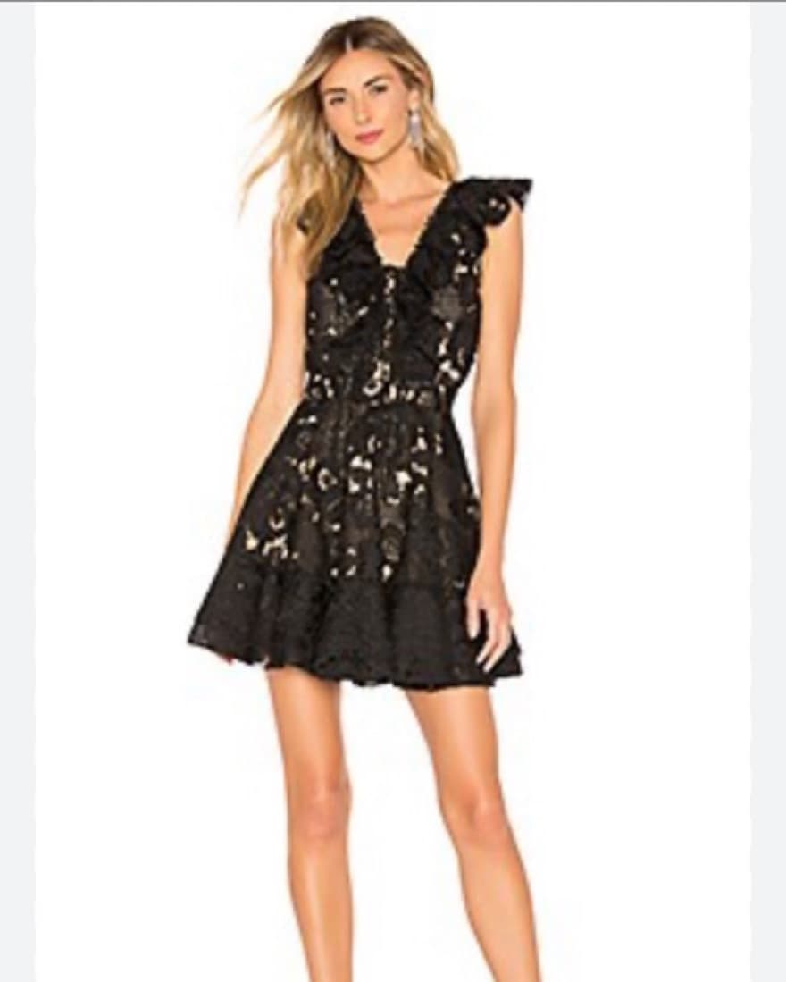 Black Lace Michael Costello Dress - Image 3