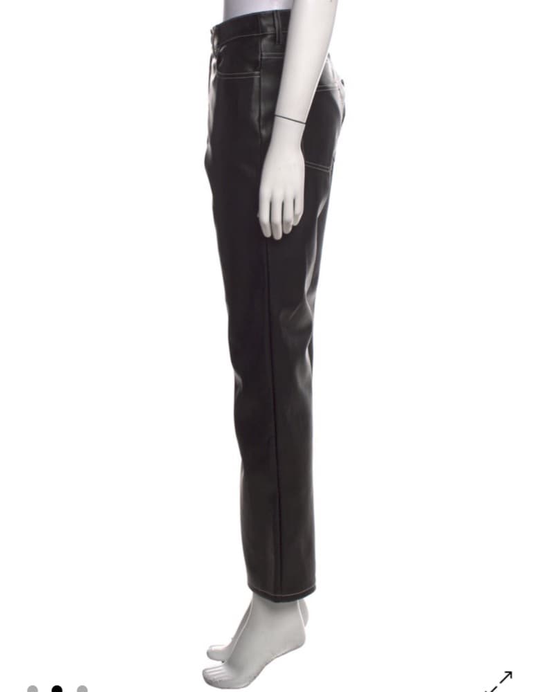 Staud Straight Leg Leather Pants - Image 3
