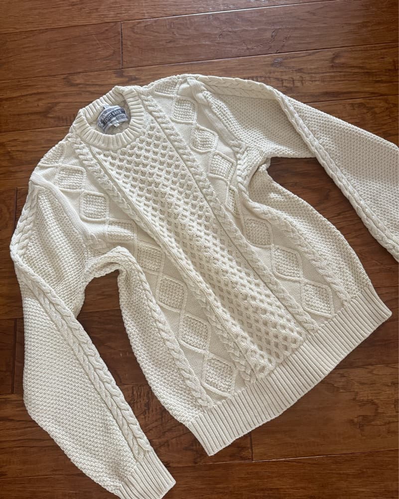 Ivory Cable Knit Sweater - Image 1