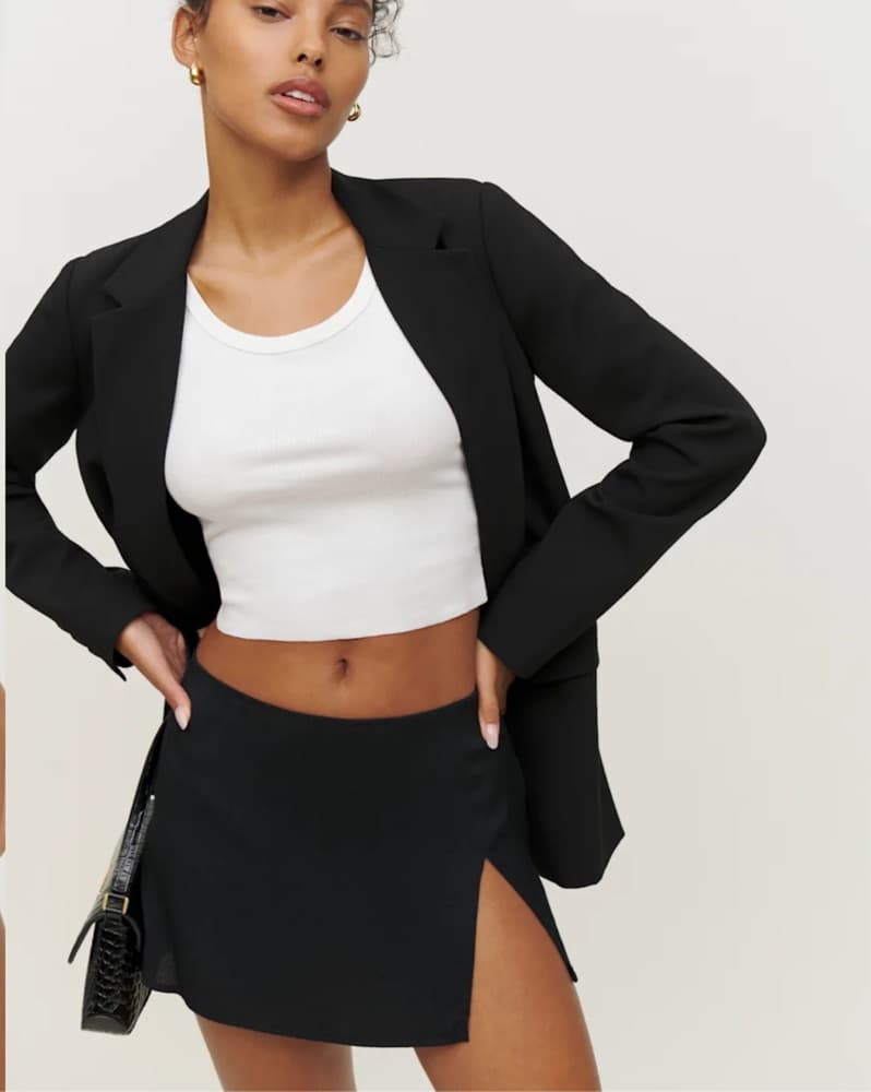Black Reformation Mini Skirt - Image 1