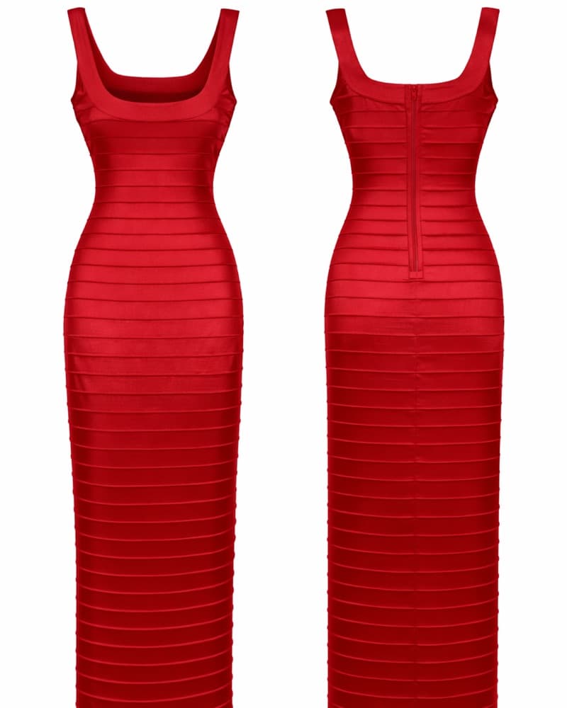 Red Bandage-Style Dress Small - Image 1