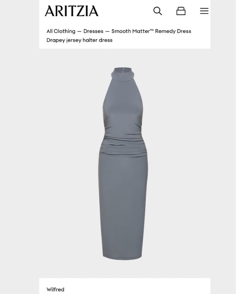 Aritzia Drapey Jersey Halter Dress - Image 1