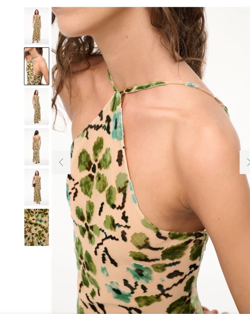 CUBISM DRESS MOSS FLORAL TAPESTRY STAUD - Image 3