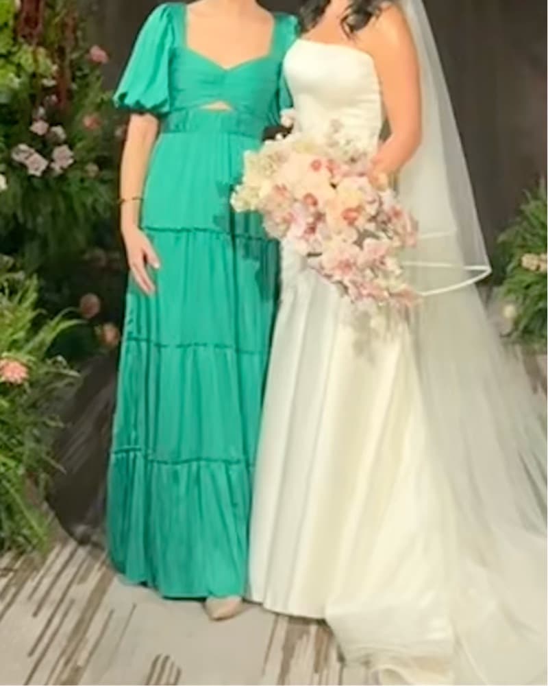 Emerald Green Black Tie Dress - Image 3