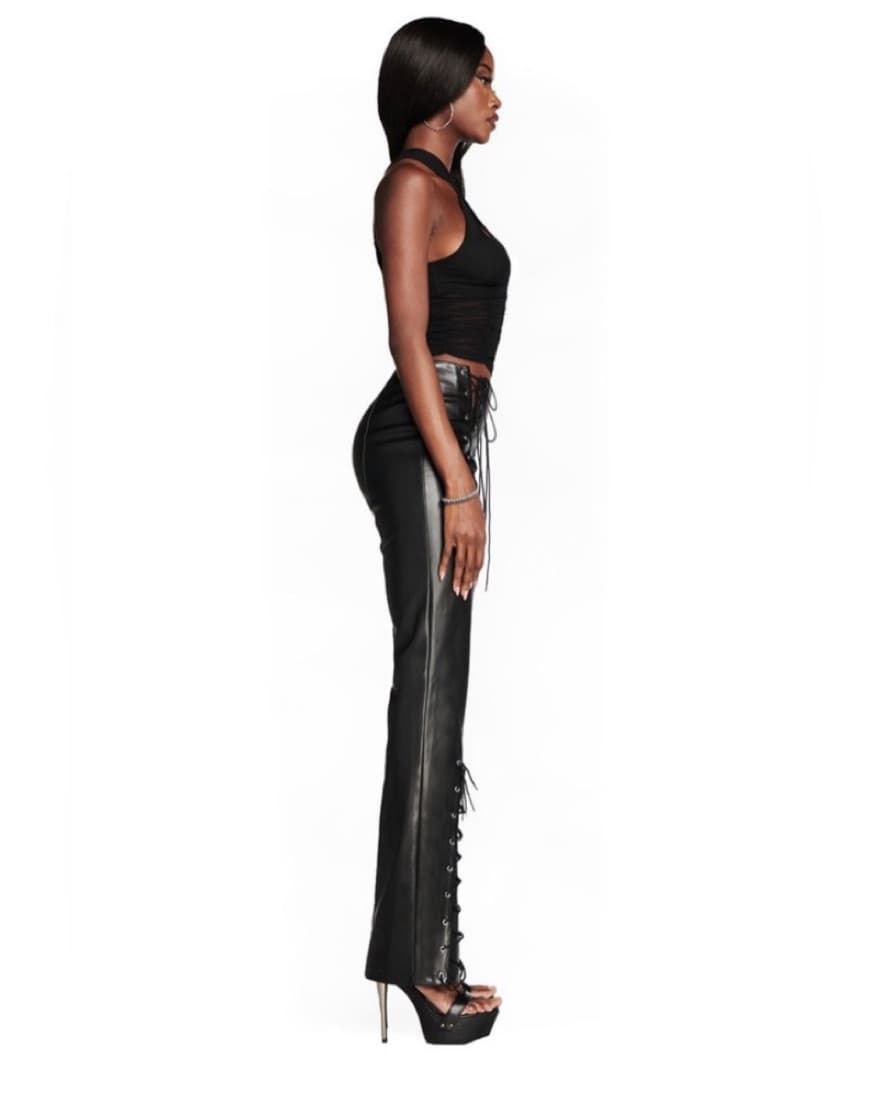 I Am Gia Ziva Leather Lace Up Pants - Image 3