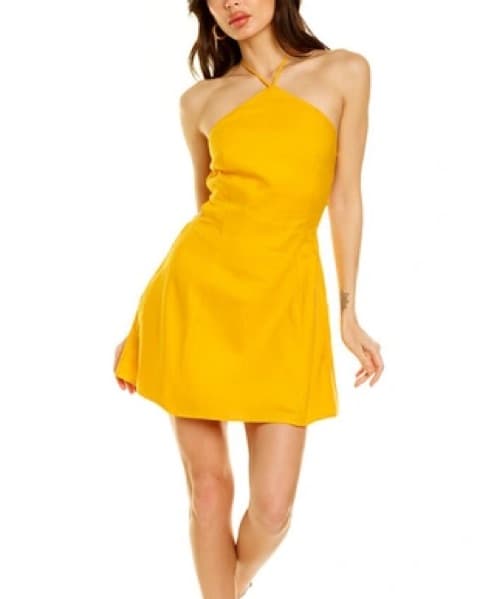 Cult Gaia Jordana Linen Backless Dress - Image 3