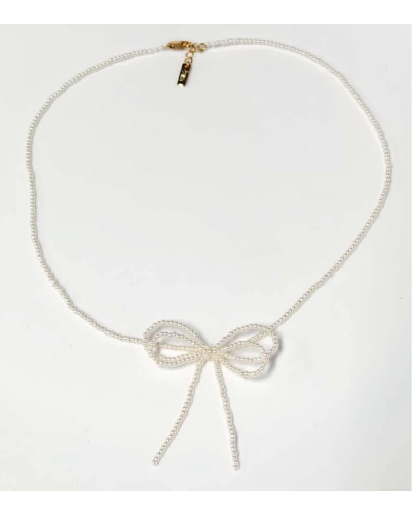 ZARA Gentle Pearl Bow Necklace - Image 3