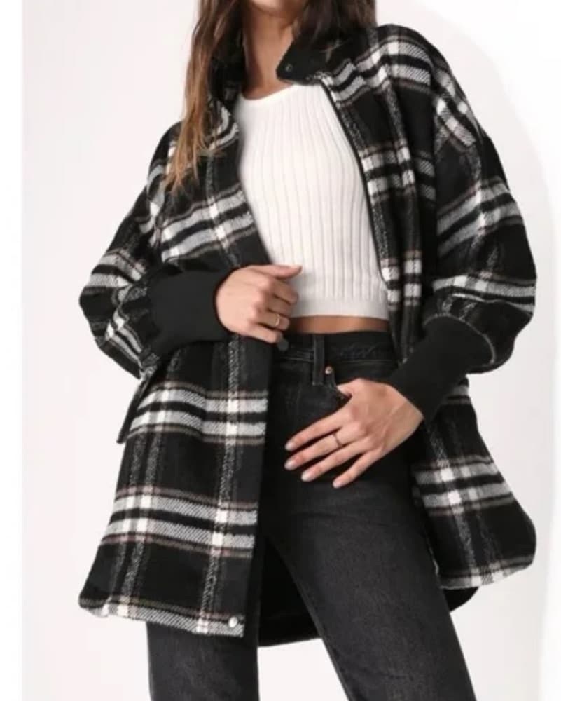 Black Plaid Steve Madden Jacket - Image 3