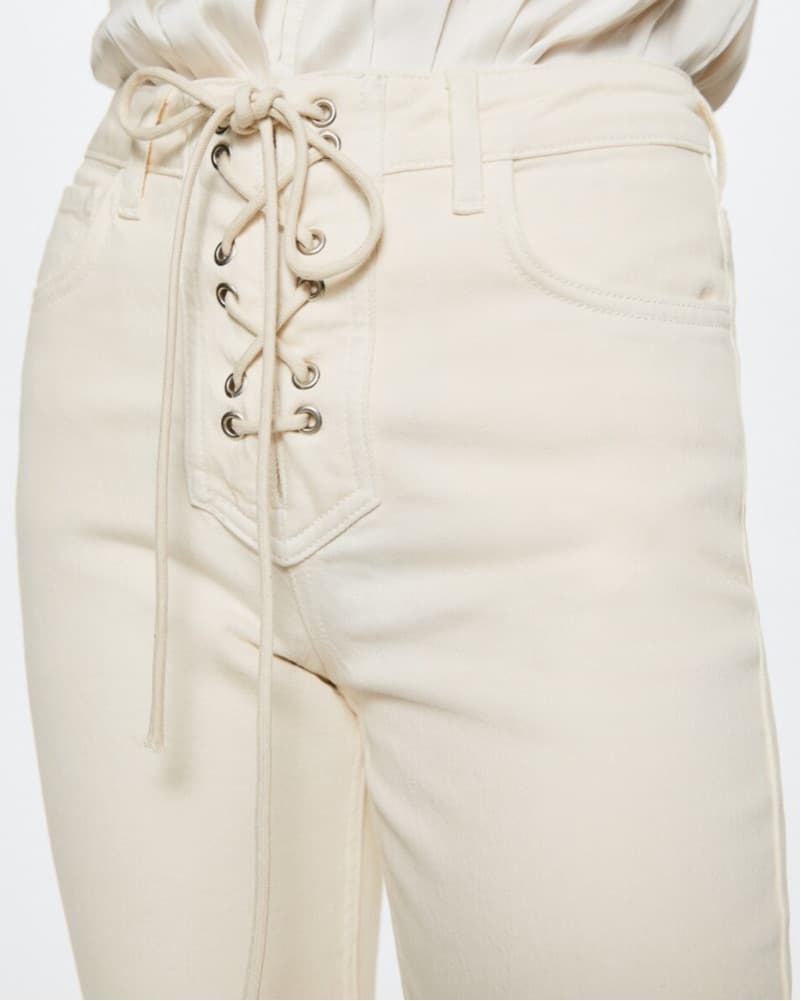Mango Ivory Denim Tie White Cream Jeans - Image 2