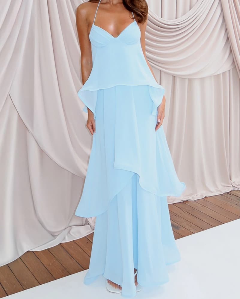  Twirl With Me Maxi Dress Baby Blue - Image 6